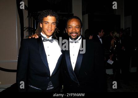 **FICHIER PHOTO** Quincy Jones est décédé. Quincy Delight Jones III et Quincy Jones crédit : Ralph Dominguez/MediaPunch crédit : MediaPunch Inc/Alamy Live News Banque D'Images