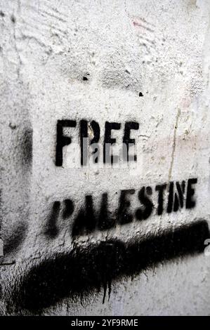 Détail des protestations et des revendications pour la guerre en Palestine Banque D'Images