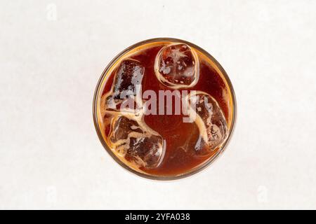 Verre de café bourré avec jus d'orange Banque D'Images