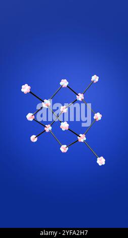 Crystal Diamond Lattice illustration 3D. Banque D'Images