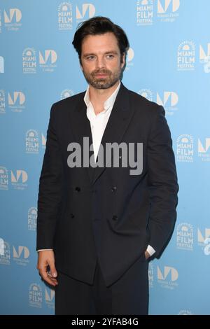 Miami, Floride, États-Unis. 03 Nov, 2024. Sebastian Stan assiste au Miami film Festival GEMS qui se tient au Miami Dade College Wolfson Auditorium le 3 novembre 2024 à Miami en Floride. Crédit : Mpi04/Media Punch/Alamy Live News Banque D'Images