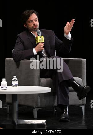 Miami, Floride, États-Unis. 03 Nov, 2024. Sebastian Stan assiste au Miami film Festival GEMS qui se tient au Miami Dade College Wolfson Auditorium le 3 novembre 2024 à Miami en Floride. Crédit : Mpi04/Media Punch/Alamy Live News Banque D'Images