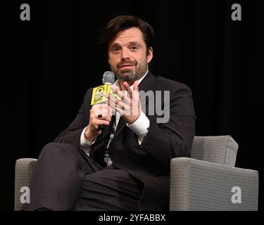 Miami, Floride, États-Unis. 03 Nov, 2024. Sebastian Stan assiste au Miami film Festival GEMS qui se tient au Miami Dade College Wolfson Auditorium le 3 novembre 2024 à Miami en Floride. Crédit : Mpi04/Media Punch/Alamy Live News Banque D'Images