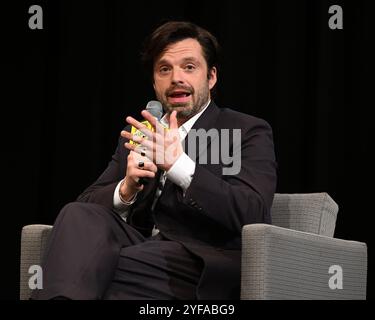 Miami, Floride, États-Unis. 03 Nov, 2024. Sebastian Stan assiste au Miami film Festival GEMS qui se tient au Miami Dade College Wolfson Auditorium le 3 novembre 2024 à Miami en Floride. Crédit : Mpi04/Media Punch/Alamy Live News Banque D'Images