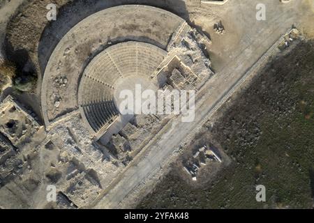 Drone paysage aérien du parc archéologique, lieu antique, Nea Paphos, chypre Banque D'Images