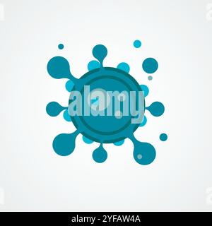 Ensemble abstrait avec icône de virus bactérien. Illustration vectorielle isolée. illustration vectorielle 3d. Fond abstrait de virus. Illustration de Vecteur