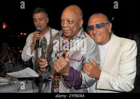 Ischia Quincy Jones et Tony Renis participent au Ischia Global film & Music Fest 2018. Quincy Jones célèbre musicien et producteur américain a été honoré avec le William Walton Music Legend Award. Banque D'Images