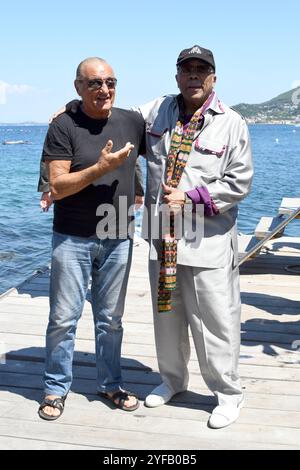 Ischia Quincy Jones et Tony Renis participent au Ischia Global film & Music Fest 2018. Quincy Jones célèbre musicien et producteur américain a été honoré avec le William Walton Music Legend Award. Banque D'Images