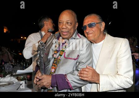 Ischia Quincy Jones et Tony Renis participent au Ischia Global film & Music Fest 2018. Quincy Jones célèbre musicien et producteur américain a été honoré avec le William Walton Music Legend Award. Banque D'Images