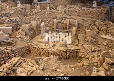 Site ancien de Göbeklitepe, probablement le premier temple et site de culte de l'histoire humaine, Şanlıurfa Türkiye Banque D'Images