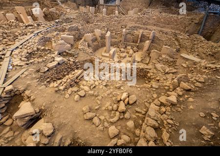 Site ancien de Göbeklitepe, probablement le premier temple et site de culte de l'histoire humaine, Şanlıurfa Türkiye Banque D'Images