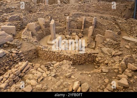 Site ancien de Göbeklitepe, probablement le premier temple et site de culte de l'histoire humaine, Şanlıurfa Türkiye Banque D'Images