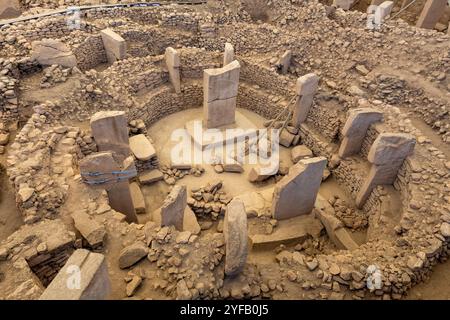 Site ancien de Göbeklitepe, probablement le premier temple et site de culte de l'histoire humaine, Şanlıurfa Türkiye Banque D'Images