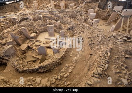 Site ancien de Göbeklitepe, probablement le premier temple et site de culte de l'histoire humaine, Şanlıurfa Türkiye Banque D'Images