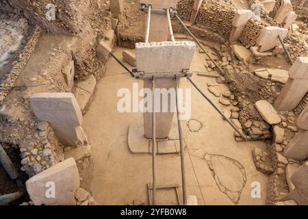 Site ancien de Göbeklitepe, probablement le premier temple et site de culte de l'histoire humaine, Şanlıurfa Türkiye Banque D'Images