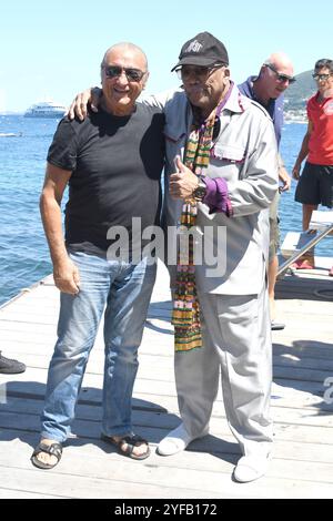 Ischia Quincy Jones et Tony Renis participent au Ischia Global film & Music Fest 2018. Quincy Jones célèbre musicien et producteur américain a été honoré avec le William Walton Music Legend Award. (Photo de Luigi Iorio / SOPA images/SIPA USA) Banque D'Images