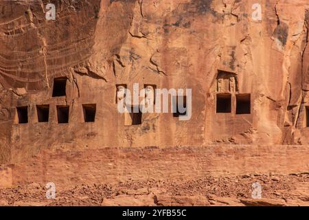 Site des tombes de lion de Dadan à Al Ula, Arabie Saoudite Banque D'Images