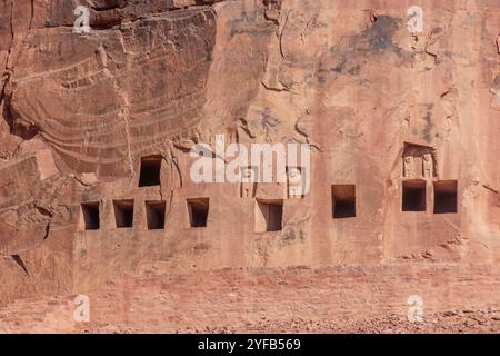 Site des tombes de lion de Dadan à Al Ula, Arabie Saoudite Banque D'Images