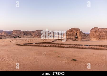 Formation rocheuse Jabal Al-fil (Elephant Rock) près d'Al Ula, Arabie Saoudite Banque D'Images