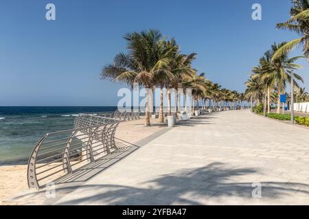 Vue sur la promenade de la corniche à Djeddah, Arabie Saoudite Banque D'Images