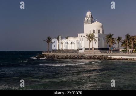 Mosquée de l'île sur la promenade de la corniche à Djeddah, Arabie Saoudite Banque D'Images