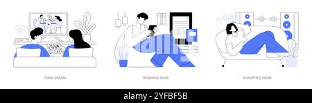 Illustrations vectorielles isolées de dessins animés de loisirs se Illustration de Vecteur