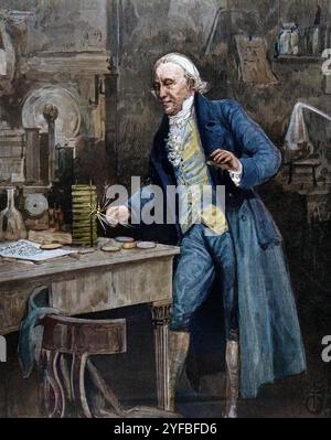 Alessandro Volta (1745-1827) physicien italien Banque D'Images