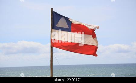 salvador, bahia, brésil - 30 décembre 2023 : vue du drapeau de l'État de Bahia. Banque D'Images