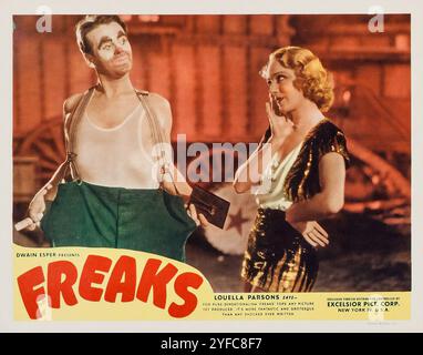 Freaks (Excelsior Pict. Corp, réédition 1949). Lobby Card - Wallace Ford et Leila Hyams Banque D'Images