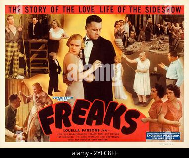 Freaks (MGM 1932, Excelsior Pictures, réédition 1949) L'histoire de la vie amoureuse du SideShow - avec Olga Baclanova, Henry Victor, Wallace Ford Banque D'Images