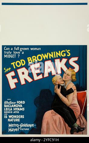 Tod Browning's Freaks (MGM, 1932) affiche de film, style d - une femme adulte pleine aime vraiment un midget - Harry Earles & Olga Baclanova Banque D'Images