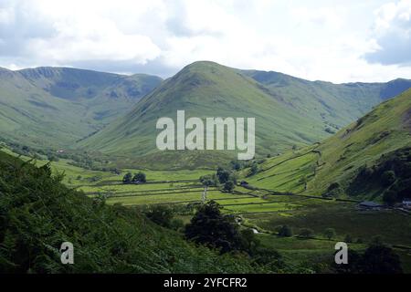 Upper Martindale and the Wainwright 'The NAB' from the Path to Steel Knotts, Lake District National Park, Cumbria, Angleterre, Royaume-Uni. Banque D'Images