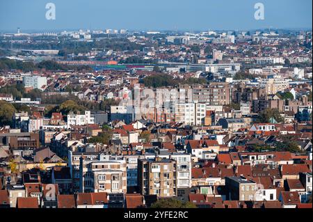 Panorama en grand angle sur la commune de Laeken, région de Bruxelles-capitale, Belgique, 24 octobre 2024 Banque D'Images