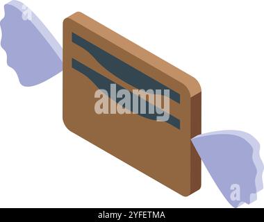 Carte de crédit brune volant avec des ailes représentant le transfert d'argent rapide, le paiement en ligne et la transaction sécurisée Illustration de Vecteur