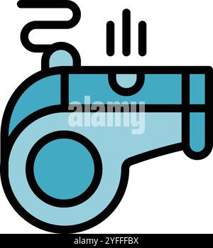 Sifflet bleu produisant un son fort et aigu Illustration de Vecteur