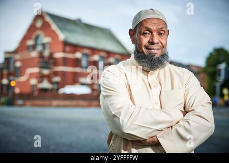 Imam Ibrahim Hussain de la Mosquée de Southport et du Centre culturel islamique Banque D'Images