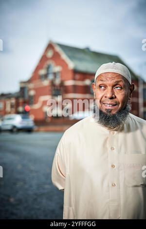 Imam Ibrahim Hussain de la Mosquée de Southport et du Centre culturel islamique Banque D'Images