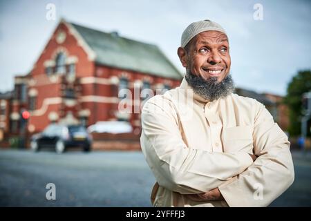 Imam Ibrahim Hussain de la Mosquée de Southport et du Centre culturel islamique Banque D'Images