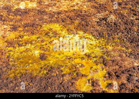 Spings colorés de l'acide à Dallol, dépression de Danakil, Ethiopie Banque D'Images