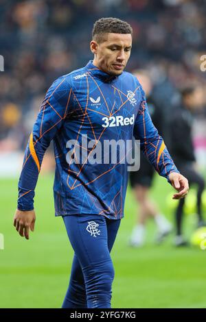 James Tavernier, footballeur professionnel, joue actuellement avec le Rangers FC, un club écossais de premier rang basé à Glasgow. Banque D'Images