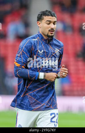 Jefte, footballeur professionnel, joue actuellement avec le Rangers FC, un club écossais de premier rang basé à Glasgow. Banque D'Images