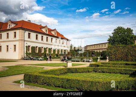 Jardins Wallenstein, parc de style italien avec une fontaine par Adrian de Vries, quartier Mala Strana, Prague, République tchèque. Banque D'Images