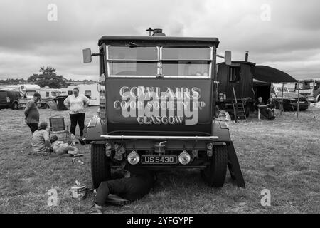 Low Ham.Somerset.Royaume-Uni. 20 juillet 2024.Un camion à vapeur Sentinel S4 restauré de 1934 est exposé au Somerset Steam and Country Show Banque D'Images