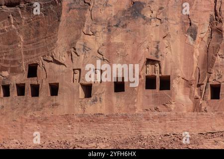 Site des tombes de lion de Dadan à Al Ula, Arabie Saoudite Banque D'Images