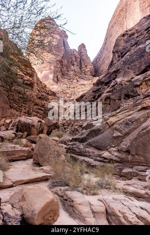 Paysage de Jabal Ikmah à Al Ula, Arabie Saoudite Banque D'Images