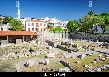 Les ruines du mausolée à Halicarnasse à Bodrum, Turquie Banque D'Images