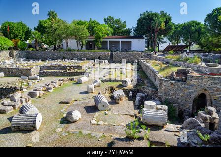 Les ruines du mausolée à Halicarnasse à Bodrum, Turquie Banque D'Images