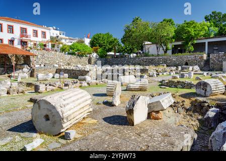 Les ruines du mausolée à Halicarnasse à Bodrum, Turquie Banque D'Images