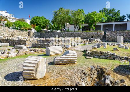 Les ruines du mausolée à Halicarnasse à Bodrum, Turquie Banque D'Images