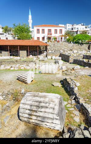 Les ruines du mausolée à Halicarnasse à Bodrum, Turquie Banque D'Images